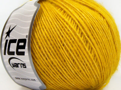 Lot of 8 Skeins Ice Yarns LEONARDO (66% Merino Wool 34% Organic Cotton) Yarn Gold