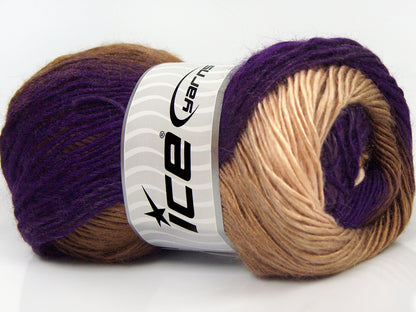 Lot of 4 x 100gr Skeins Ice Yarns SALE WINTER Yarn Purple Shades Fuchsia Brown Shades