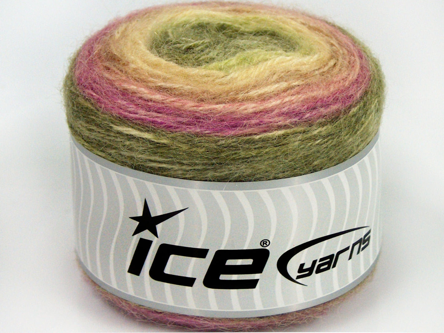 Lot of 3 x 100gr Skeins Ice Yarns CAKES ALPACA (25% Alpaca 25% Wool) Yarn Green Shades Fuchsia