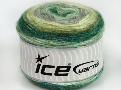 Lot of 3 x 100gr Skeins Ice Yarns CAKES ALPACA (25% Alpaca 25% Wool) Yarn Green Shades Grey Shades