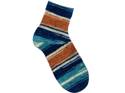 Lot of 4 x 100gr Skeins Ice Yarns SMART SOCK (75% Superwash Wool) Yarn Blue Navy Turquoise Gold Cream