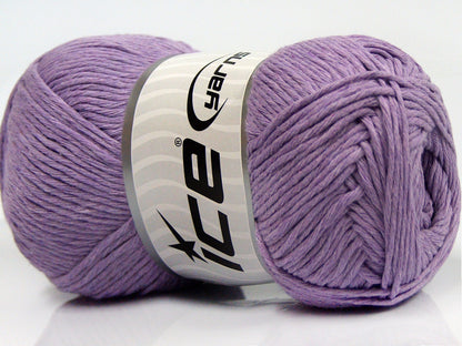 Lot of 4 x 100gr Skeins Ice Yarns NATURAL COTTON (100% Cotton) Yarn Light Lilac