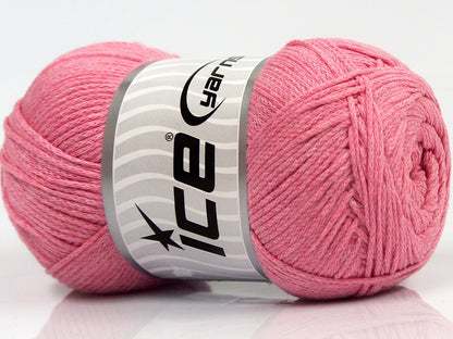 Lot of 4 x 100gr Skeins Ice Yarns NATURAL COTTON AIR (100% Cotton) Yarn Light Pink