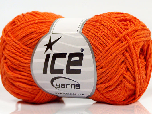 Lot of 8 Skeins Ice Yarns SALE SUMMER (50% Cotton) Hand Knitting Yarn Orange