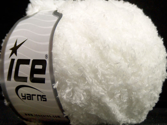 Lot of 8 Skeins Ice Yarns SALE EYELASH (100% MicroFiber) Yarn White