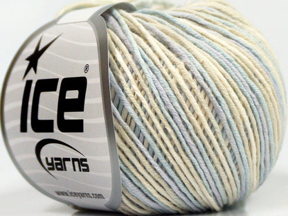 Lot of 8 Skeins Ice Yarns SALE SUMMER (50% Cotton) Yarn Cream Shades Light Lilac Light Blue