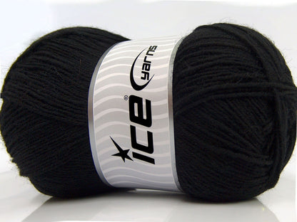 Lot of 4 x 100gr Skeins Ice Yarns SOLID SOCK (75% Superwash Wool) Yarn Black