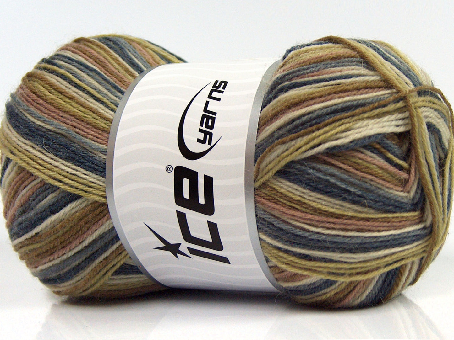 Lot of 4 x 100gr Skeins Ice Yarns MAGIC SOCK (75% Superwash Wool) Yarn Jeans Blue Camel Cream Green