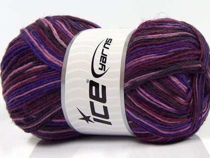 Lot of 4 x 100gr Skeins Ice Yarns MAGIC SOCK (75% Superwash Wool) Yarn Purple Shades
