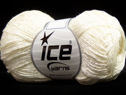 Lot of 8 Skeins Ice Yarns SUMMER FINE (67% Cotton 33% Viscose) Yarn Ecru