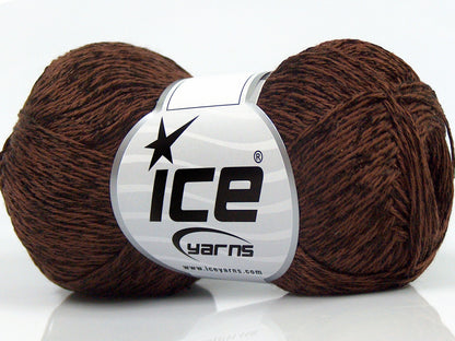 Lot of 8 Skeins Ice Yarns SUMMER FINE (67% Cotton 33% Viscose) Yarn Brown