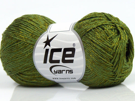 Lot of 8 Skeins Ice Yarns SUMMER FINE (67% Cotton 33% Viscose) Yarn Jungle Green