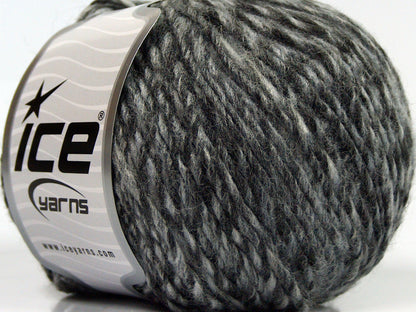 Lot of 8 Skeins Ice Yarns WOOL CORD DK (40% Wool) Yarn Black Grey Shades