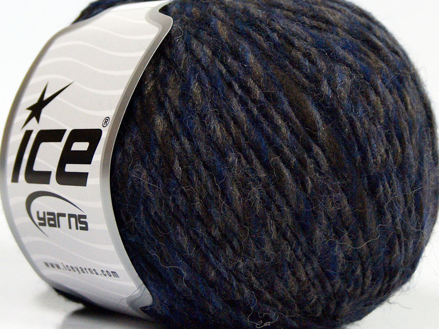 Lot of 8 Skeins Ice Yarns WOOL CORD DK (40% Wool) Hand Knitting Yarn Blue Brown