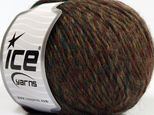 Lot of 8 Skeins Ice Yarns WOOL CORD DK (40% Wool) Yarn Red Dark Green Brown Shades