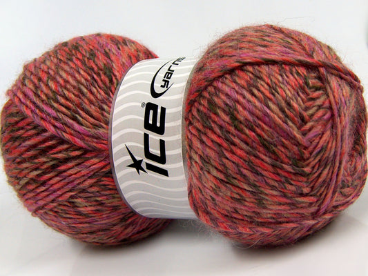 Lot of 2 x 150gr Skeins Ice Yarns HARMONY ALPACA (19% Alpaca 10% Wool) Yarn Salmon Camel Brown Lilac