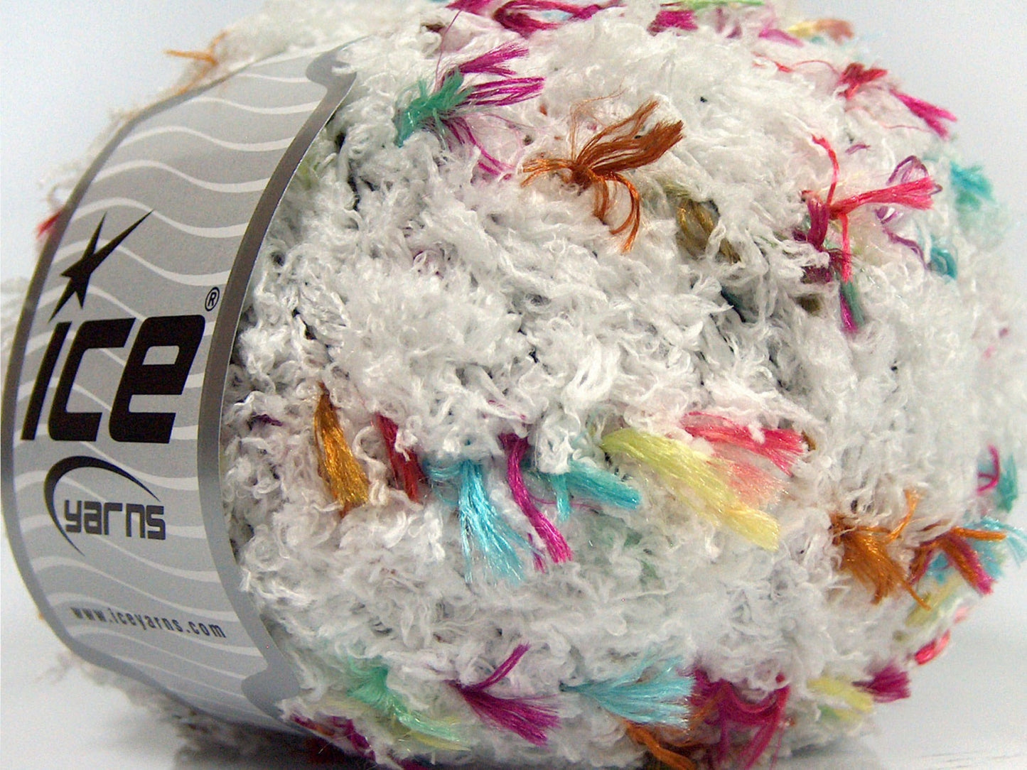 Lot of 4 x 100gr Skeins Ice Yarns SALE EYELASH BLEND (50% MicroFiber) Yarn White Fuchsia Turquoise Copper Black Gold