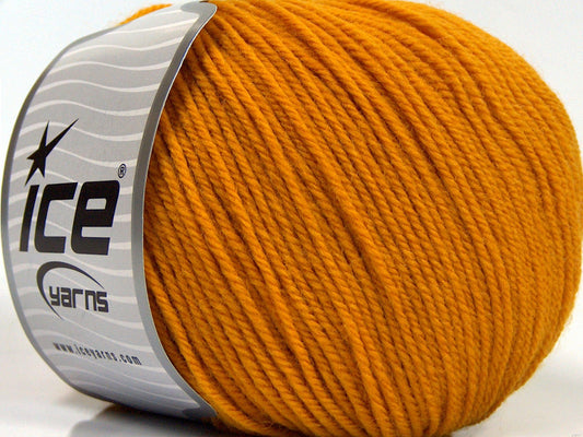 Lot of 3 x 100gr Skeins Ice Yarns SUPERWASH MERINO WOOL Yarn Gold