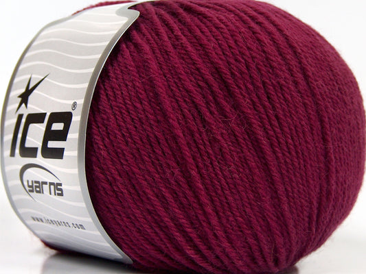 Lot of 3 x 100gr Skeins Ice Yarns SUPERWASH MERINO WOOL Yarn Dark Fuchsia