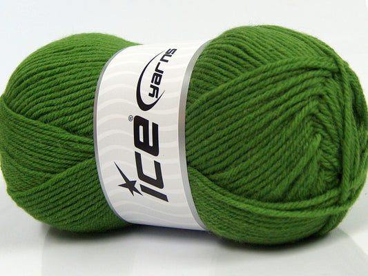 Lot of 3 x 100gr Skeins Ice Yarns SUPERWASH MERINO WOOL (100% Superwash Merino Wool) Yarn Green
