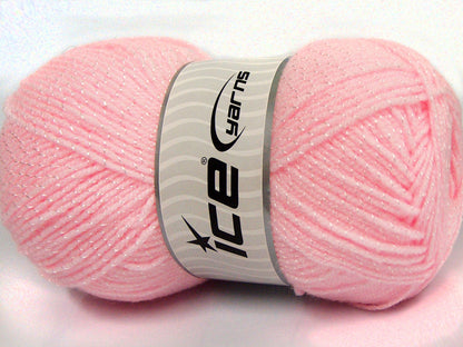 Lot of 4 x 100gr Skeins Ice Yarns SALE PLAIN (11% Viscose) Yarn Light Pink
