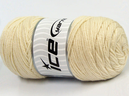 Lot of 2 x 200gr Skeins Ice Yarns SAVER Hand Knitting Yarn Dark Cream