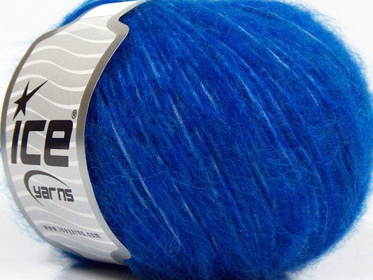 Lot of 8 Skeins Ice Yarns FLEECY WOOL (22% Wool) Yarn Saxe Blue Turquoise