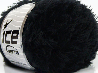 Lot of 8 Skeins Ice Yarns SALE EYELASH (100% MicroFiber) Yarn Black