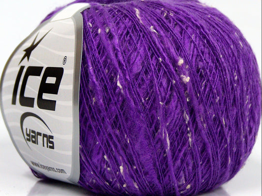 Lot of 8 Skeins Ice Yarns SALE PLAIN (12% Viscose) Hand Knitting Yarn Purple