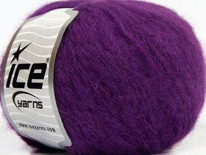 Lot of 8 Skeins Ice Yarns FLEECY WOOL (22% Wool) Hand Knitting Yarn Purple