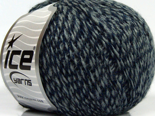 Lot of 8 Skeins Ice Yarns SALE WINTER (30% Wool) Hand Knitting Yarn Navy Grey