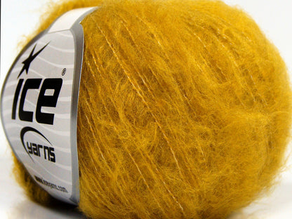 Lot of 10 Skeins Ice Yarns FLUFFY SUPERFINE (20% Wool) Yarn Olive Green