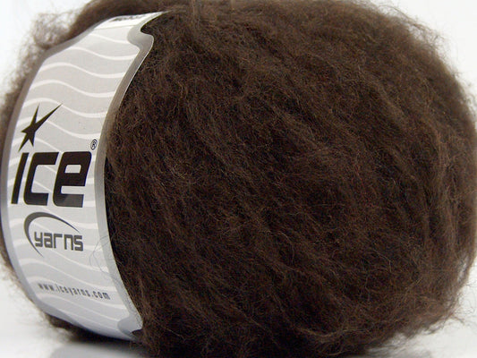 Lot of 8 Skeins Ice Yarns KAN MOHAIR (20% Mohair 25% Wool) Yarn Coffee Brown