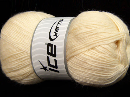 Lot of 4 x 100gr Skeins Ice Yarns SOLID SOCK (75% Superwash Wool) Yarn Cream