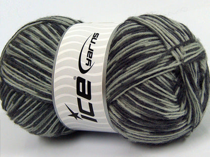 Lot of 4 x 100gr Skeins Ice Yarns MAGIC SOCK (75% Superwash Wool) Yarn Grey Shades