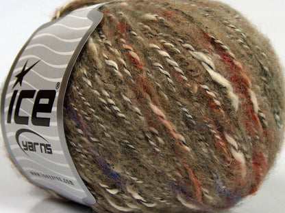 Lot of 8 Skeins Ice Yarns SALE WINTER (25% Wool 25% Cotton) Yarn Brown Shades Cream Copper