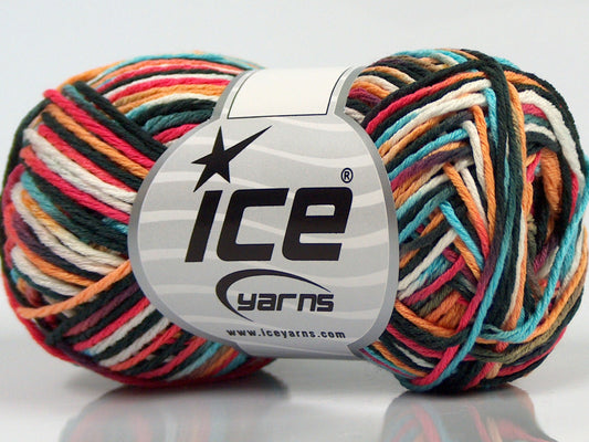 Lot of 8 Skeins Ice Yarns VIENNA Yarn Black Turquoise Salmon Orange White