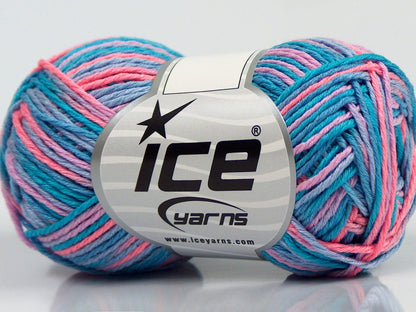 Lot of 8 Skeins Ice Yarns VIENNA Yarn Turquoise Shades Salmon Lilac