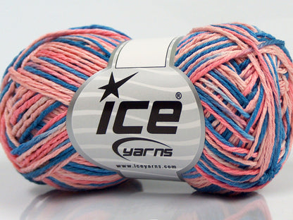 Lot of 8 Skeins Ice Yarns VIENNA Hand Knitting Yarn Blue Shades Salmon Shades