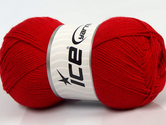 Lot of 4 x 100gr Skeins Ice Yarns BAMBOO BABY (60% Bamboo) Yarn Red