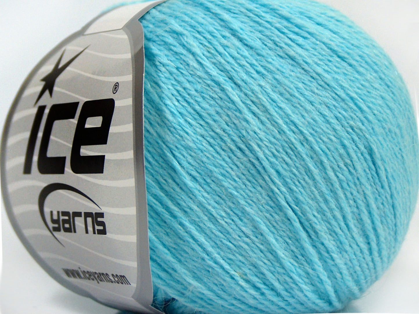 Lot of 8 Skeins Ice Yarns MILANO FINE (10% Baby Alpaca 15% Kid Mohair) Yarn Light Turquoise