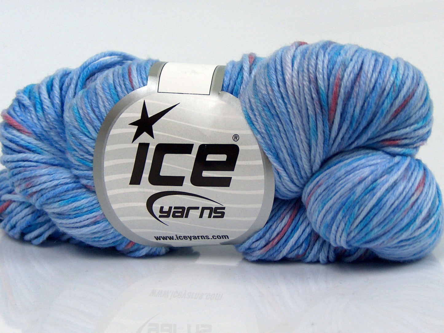 Lot of 3 x 100gr Skeins Ice Yarns HAND DYED CASHMERE (10% Cashmere) Yarn Blue Lilac Shades Salmon