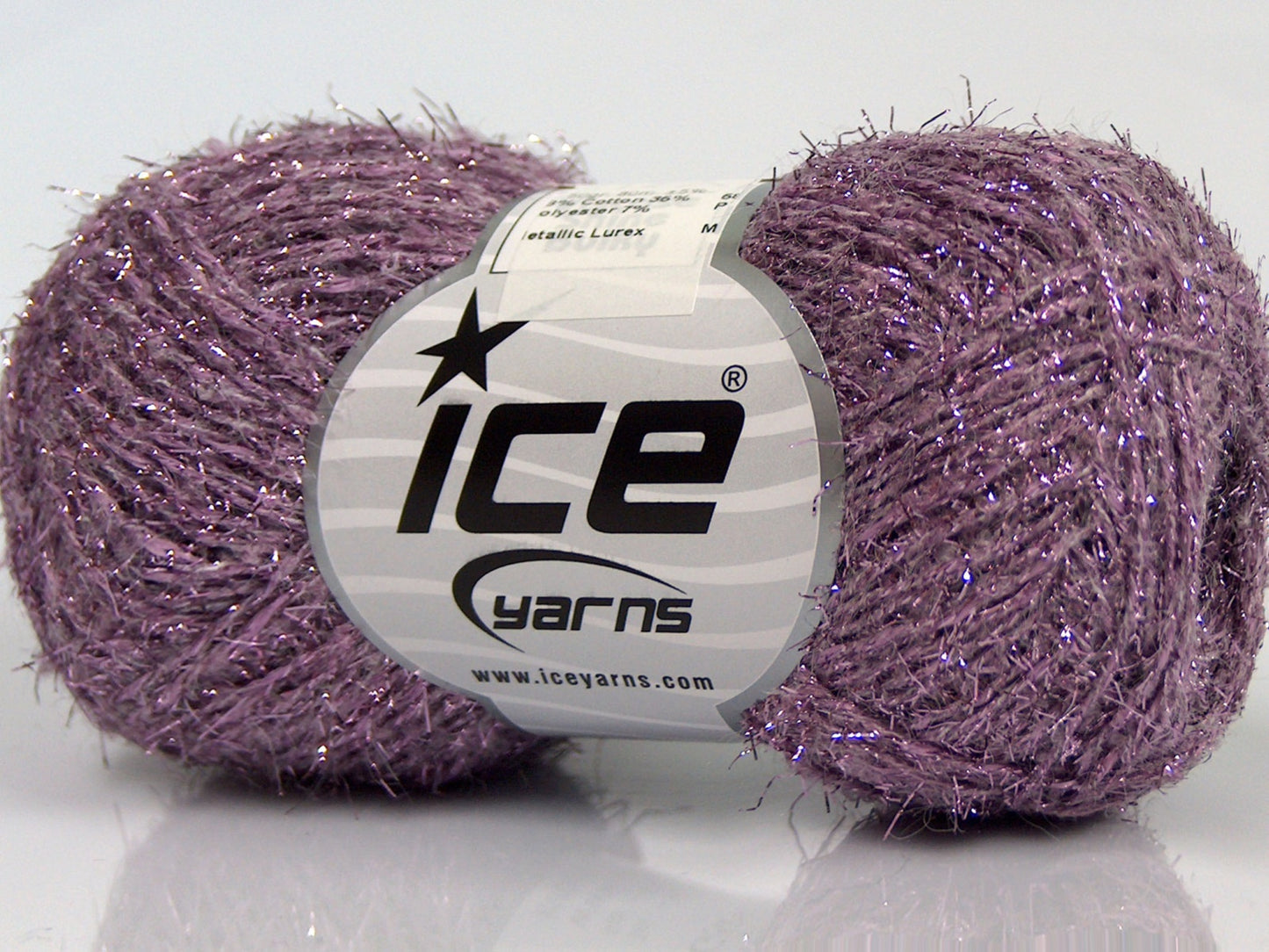 Lot of 8 Skeins Ice Yarns SALE METALLIC (58% Cotton) Hand Knitting Yarn Lilac