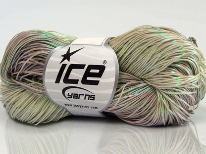 Lot of 3 x 100gr Skeins Ice Yarns HAND PAINTED COTTON (40% Cotton) Yarn Beige