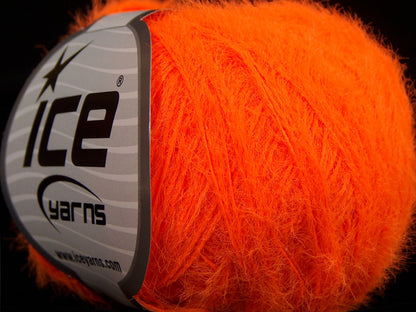 Lot of 8 Skeins Ice Yarns TECHNO FINE Hand Knitting Yarn Neon Orange