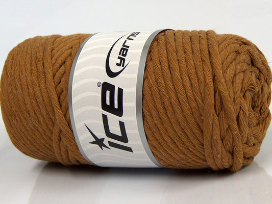 250 gr ICE YARNS NATURAL COTTON JUMBO (100% Cotton) Yarn Light Brown