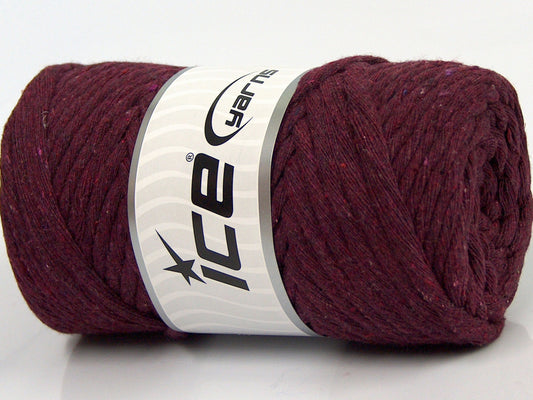 250 gr ICE YARNS NATURAL COTTON JUMBO (100% Cotton) Yarn Dark Maroon
