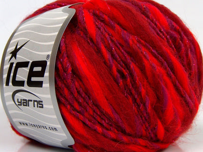 Lot of 8 Skeins Ice Yarns ALPACA COLOR GLITZ (20% Alpaca 45% Wool) Yarn Red Shades Purple
