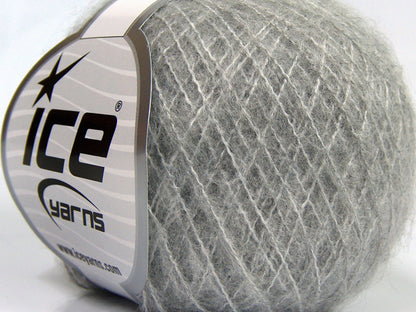 Lot of 10 Skeins Ice Yarns SALE WINTER (20% Wool) Hand Knitting Yarn Light Grey