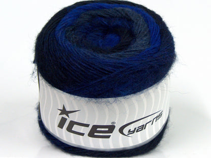 Lot of 2 x 150gr Skeins Ice Yarns CAKES ALPACA WORSTED (20% Alpaca 25% Wool) Yarn Blue Shades Navy Grey